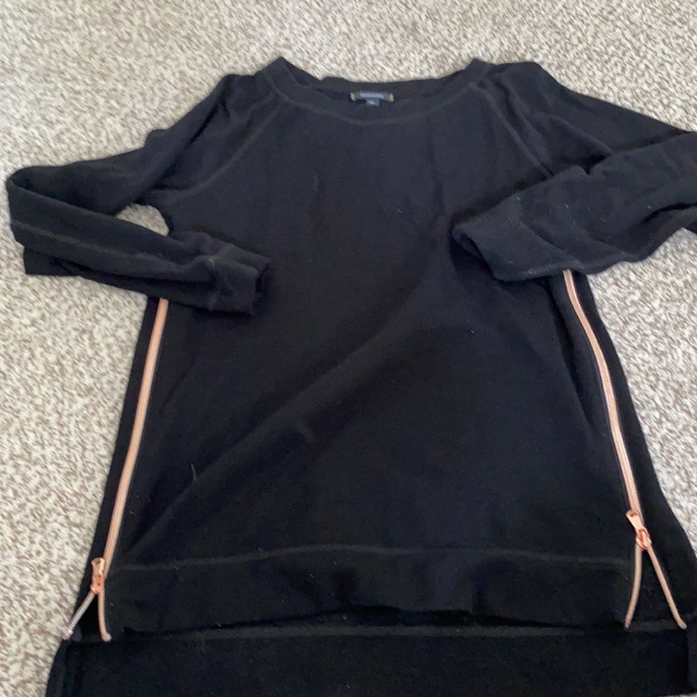 Rose gold side zip sweatshirt